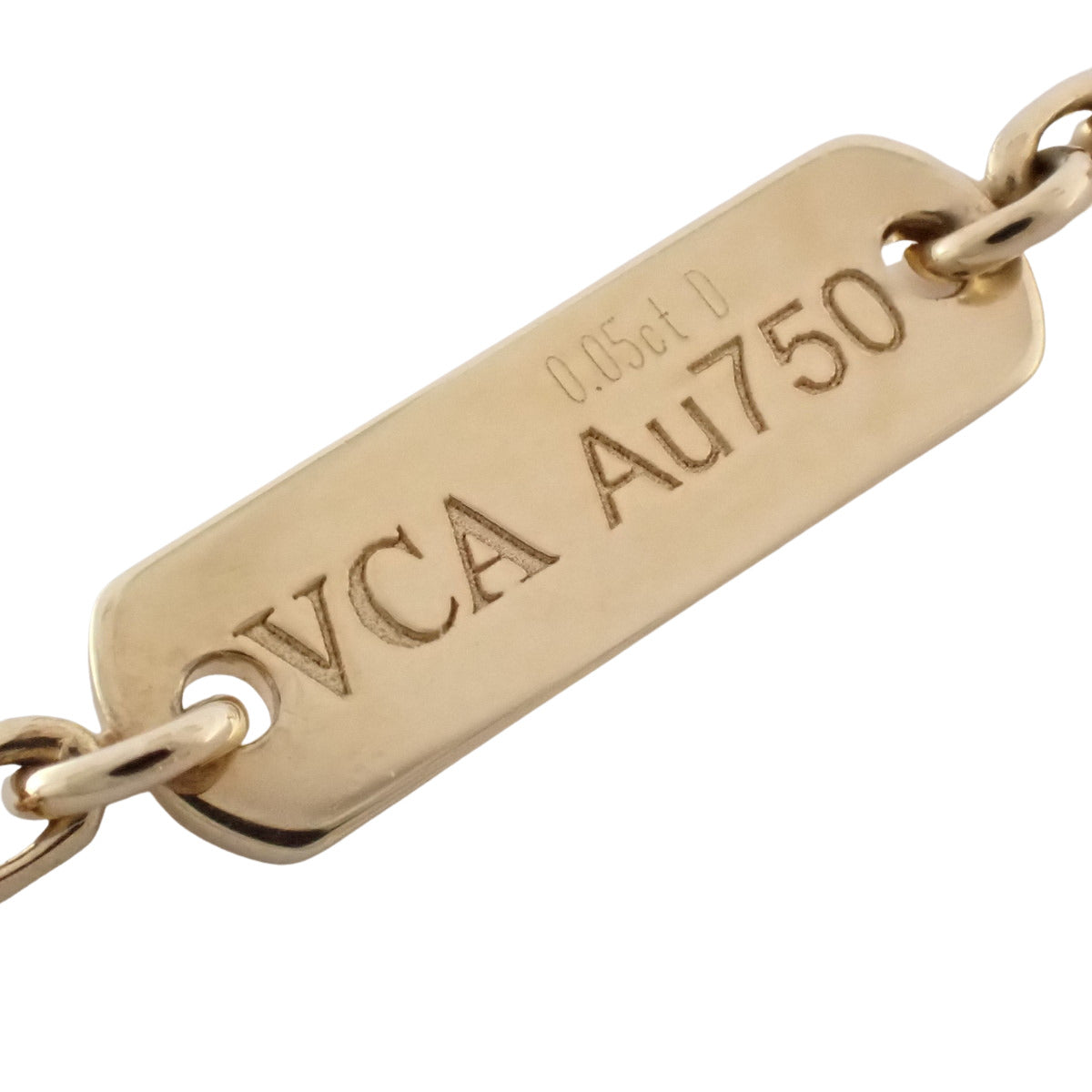 Vintage Alhambra Pendant with Diamond and Golden Shell, D0.05, 18K Yellow Gold, YG 1PD, 2018 Christmas Limited Edition
