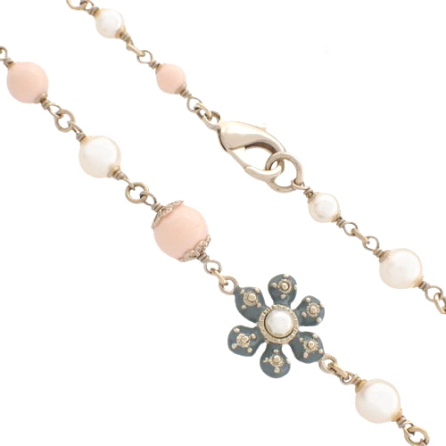 ココマーク ロングパールネックレス メタル(GP) フェイクパール アクセサリー ジュエリー 花 フラワー