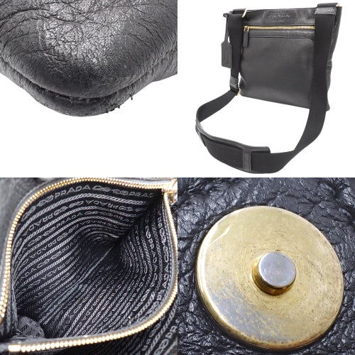 Logo Crossbody Bag, Leather, NERO (Black), VA0693