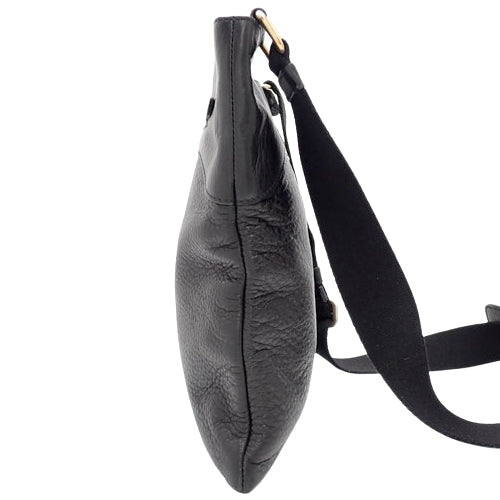 Logo Crossbody Bag, Leather, NERO (Black), VA0693