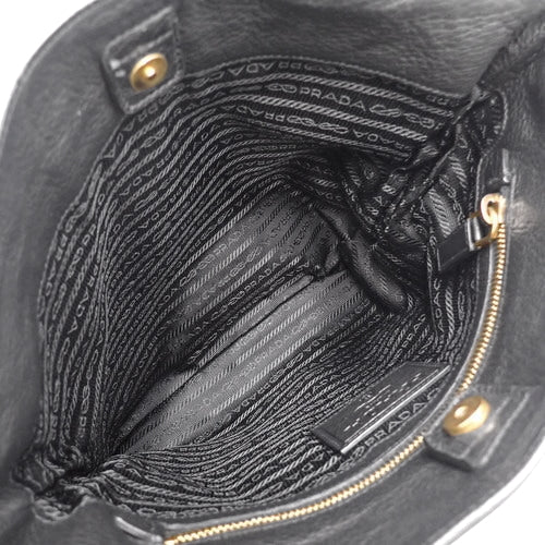 Logo Crossbody Bag, Leather, NERO (Black), VA0693