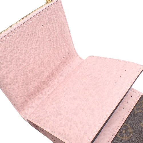 Monogram Ariane Portefeuille Tri-fold Wallet, Mini Wallet, Small Accessory, Monogram Canvas, Rose Ballerine, M62037