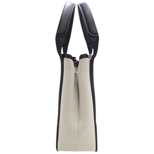 Navy Cabat XS Calfskin Canvas, Off-White and Black, 390346, 2-way Mini Shoulder Bag, Shoulder and Crossbody.