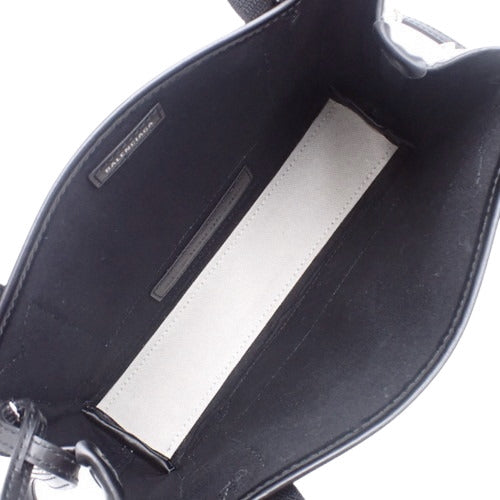 Navy Cabat XS Calfskin Canvas, Off-White and Black, 390346, 2-way Mini Shoulder Bag, Shoulder and Crossbody.