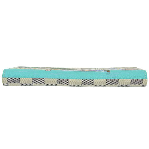 Damier Azur Zippy Wallet Vivienne Long Wallet with Round Zipper, Damier Azur Canvas N40507