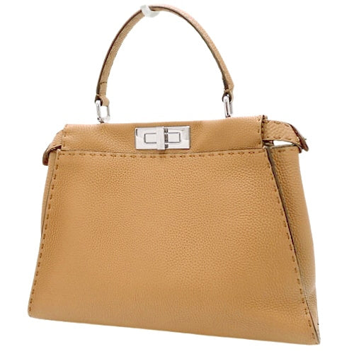 Fendi Selleria Peekaboo Regular Calfskin Bag, Brown, 8BN290 Q0J F0E8L, 2-way shoulder bag/crossbody bag.