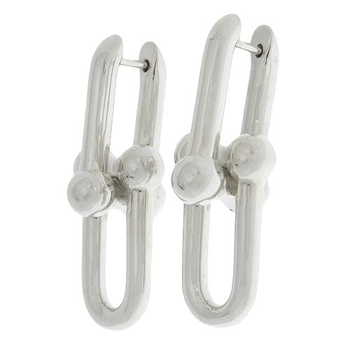 Large Link Earrings, Silver SV925, Accessory, Jewelry
