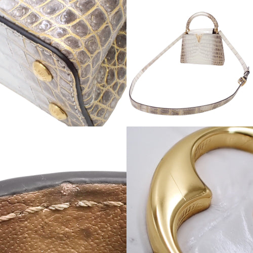 Capucines MINI Sahara 2-way Shoulder Bag, Nile Crocodile, Sahara, N98156
