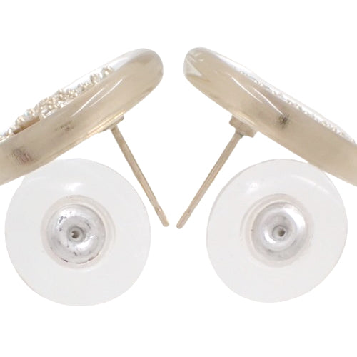 Coco Mark Rhinestone Circle Earrings Metal (GP) Accessories Jewelry