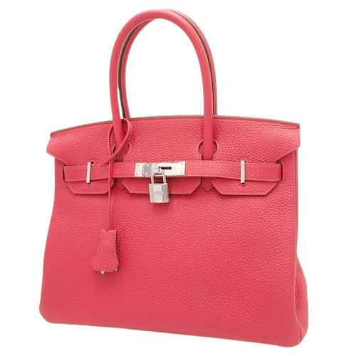 Birkin 30, Togo leather, palladium hardware, Rose Mexique (rose-mexico) color, silver hardware, Z stamp.