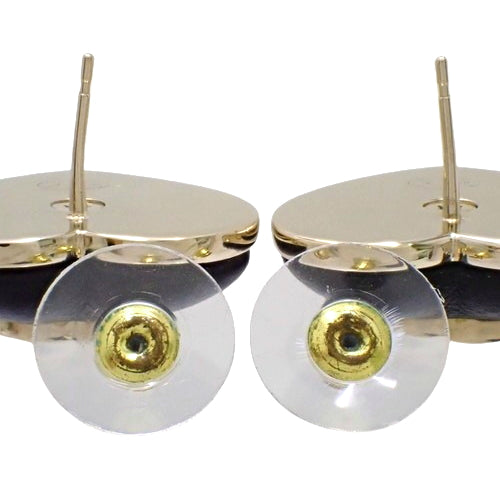 Coco Mark Heart Earrings Metal (GP) Lambskin Accessories Jewelry