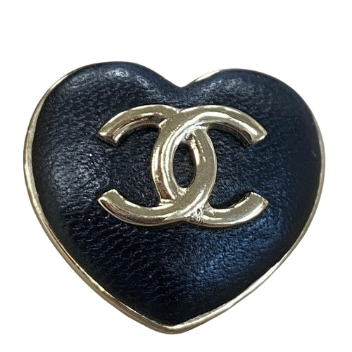 Coco Mark Heart Earrings Metal (GP) Lambskin Accessories Jewelry