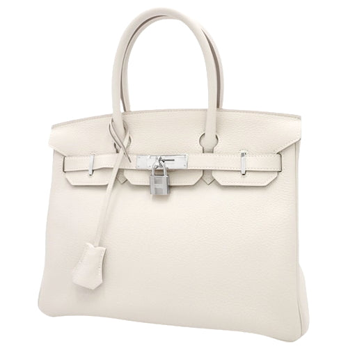 Birkin 30 Togo, Palladium hardware, Creme, Silver hardware, T stamp.