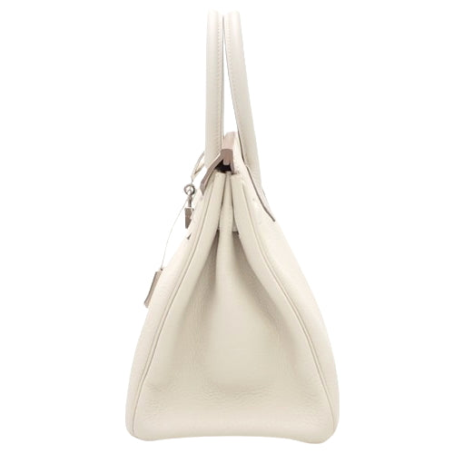 Birkin 30 Togo, Palladium hardware, Creme, Silver hardware, T stamp.