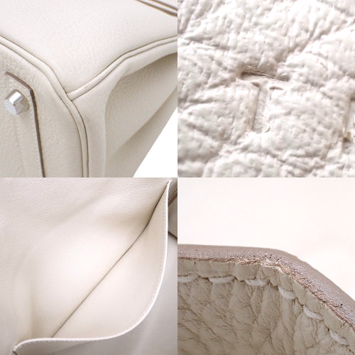 Birkin 30 Togo, Palladium hardware, Creme, Silver hardware, T stamp.