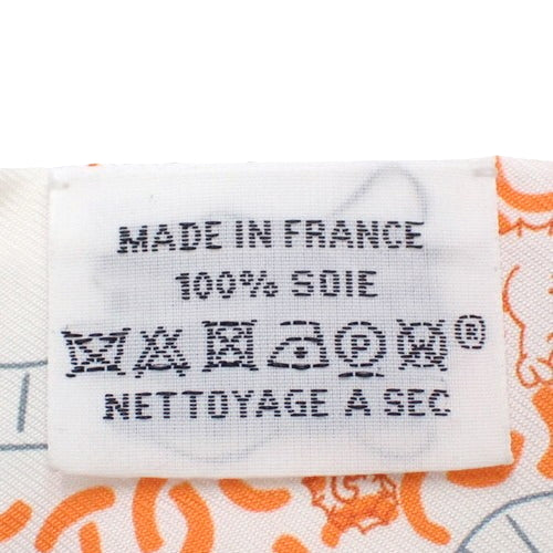 SPLASH PARK Twilly, Apparel, Fashion Accessories, Bag Accessories, Silk, Blanc/Orange/Vert de Gris