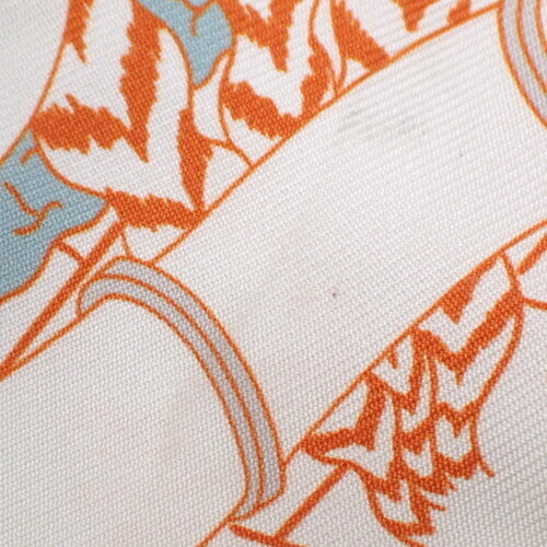 SPLASH PARK Twilly, Apparel, Fashion Accessories, Bag Accessories, Silk, Blanc/Orange/Vert de Gris