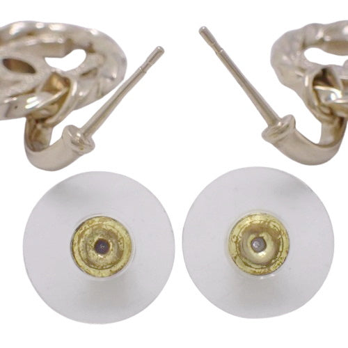 COCO MARK Hoop Earrings, Metal (GP), Rhinestone, Accessories, Jewelry, Round, Circle Logo