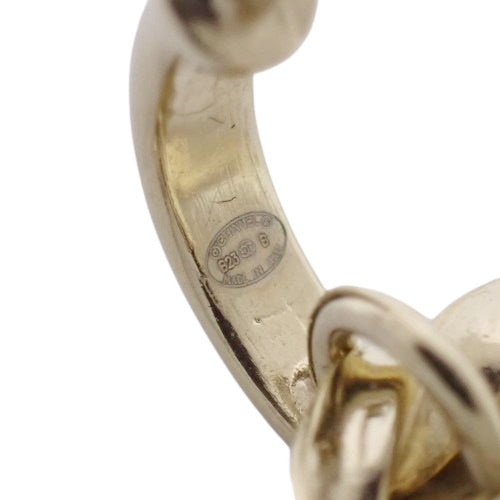 COCO MARK Hoop Earrings, Metal (GP), Rhinestone, Accessories, Jewelry, Round, Circle Logo