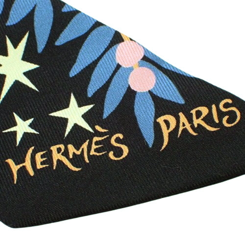 "Sous le Charme d'Orphee" (Under the Spell of Orpheus) Twilly, Apparel, Fashion Accessories, Bag Accessories, Animal, Silk, Brun Noir, Jaune Soufre, Rose, H063702S 06