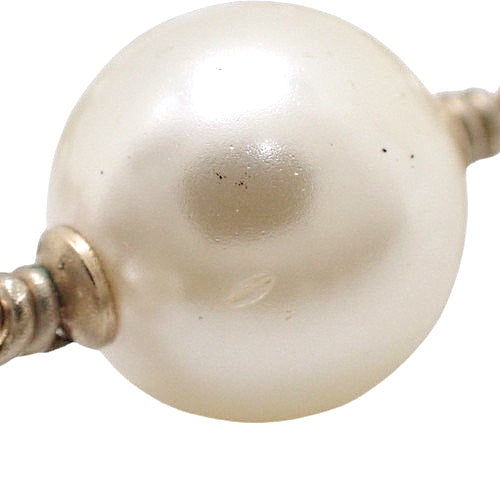 Coco Mark Pearl Long Necklace Metal (GP) Faux Pearl Accessory Jewelry Flower