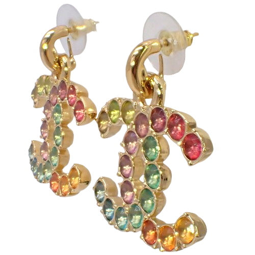 ココマーク カラーストーン レインボー ピアス メタル(GP) ストラス アクセサリー ジュエリー
