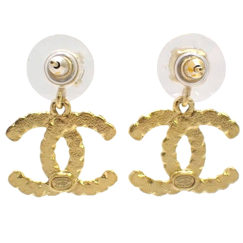 Coco Mark Multi-Color Stone Earrings, Metal (GP), Rhinestone, Accessory, Jewelry, Dangle
