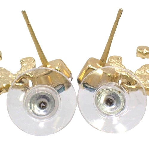 Coco Mark Multi-Color Stone Earrings, Metal (GP), Rhinestone, Accessory, Jewelry, Dangle
