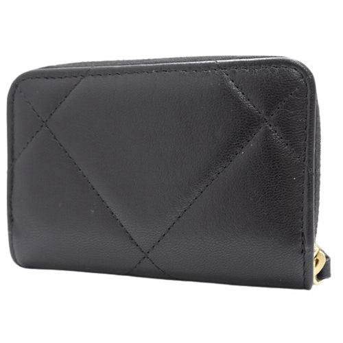 Chanel 19 Coco Mark Zip Coin Purse Round Zipper Mini Wallet Card Case Lambskin