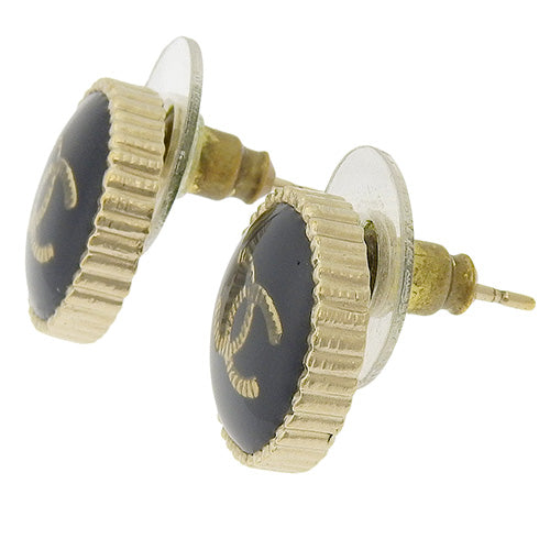 Coco Mark Round Earrings, Metal (GP), Accessory, Jewelry, Circle, Round Shape
