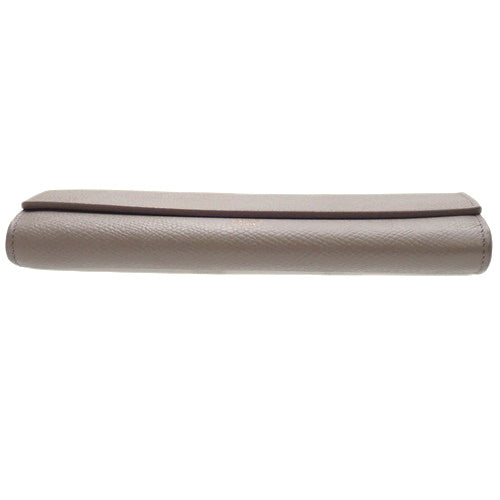 Large Flap Wallet, Grain Calfskin, Greige, 10B563BEL, Long Wallet, Bifold, Two-Fold