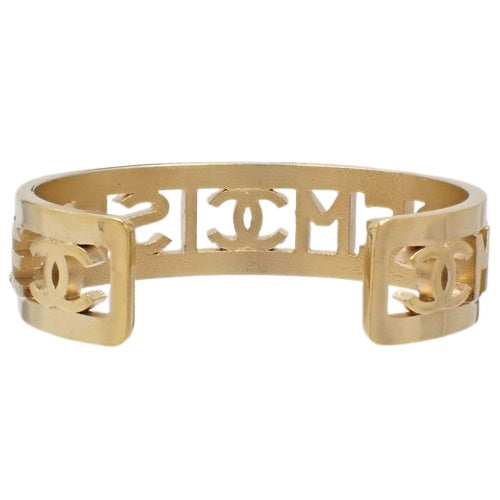 Coco Mark Rhinestone Bangle, Metal (GP) Accessory Jewelry