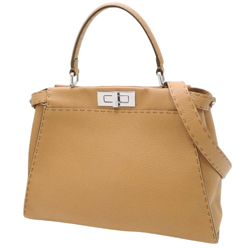 Celine Peekaboo Regular Leather Bag, Brown, 8BN290 Q0J F0E8L, 2-way shoulder bag (can be carried on the shoulder or crossbody).