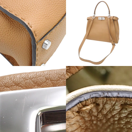 Celine Peekaboo Regular Leather Bag, Brown, 8BN290 Q0J F0E8L, 2-way shoulder bag (can be carried on the shoulder or crossbody).