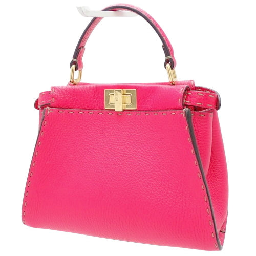 Fendi Selleria Peekaboo Mini Leather Bag, Fuchsia (8BN244 SFR F17U9), Shoulder Bag/2-Way Bag