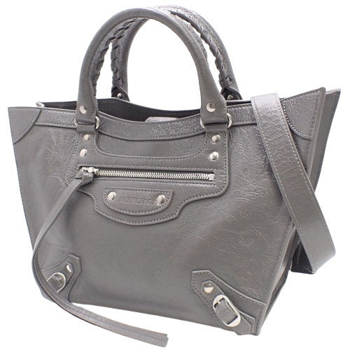 Neoclassical M Upside Down Leather Gray 702502 2-Way Shoulder Bag