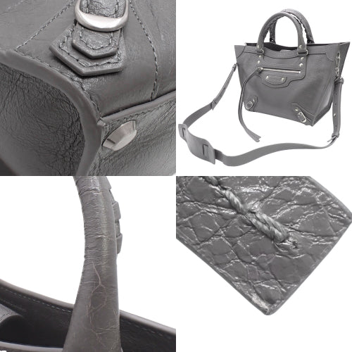 Neoclassical M Upside Down Leather Gray 702502 2-Way Shoulder Bag