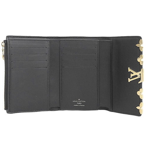 Portefeuille Capucines Compact Tri-fold Wallet in Taurillon Leather, Noir, M82764 (Current as of December 2024)
