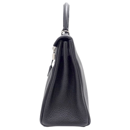 Kelly 28 (inner stitching) Taurillon Clemence leather with palladium hardware and J stamp