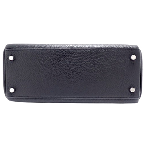 Kelly 28 (inner stitching) Taurillon Clemence leather with palladium hardware and J stamp