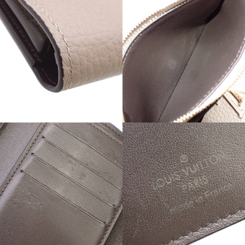 Portefeuille Capucines Compact Tri-fold Wallet in Taurillon Leather, Galle M62159 (current product as of December 2024)