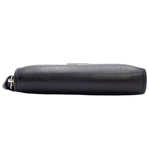Zippy Coin Purse Lockme Mini Wallet Card Case in Calfskin Noir M80099