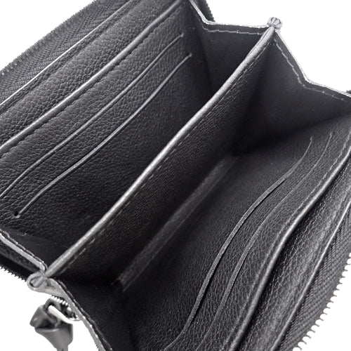 Zippy Coin Purse Lockme Mini Wallet Card Case in Calfskin Noir M80099
