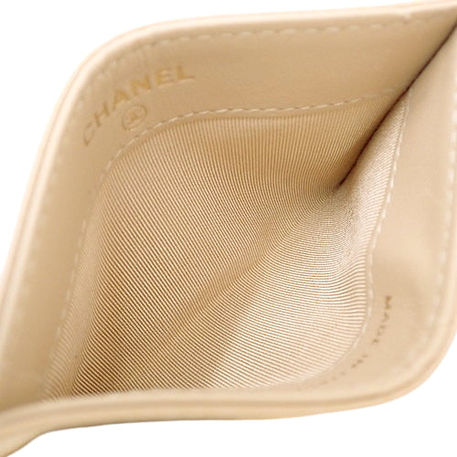 Matelasse Coco Mark Card Holder in Caviar Leather