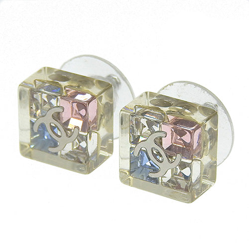 Cocomark clear earrings, plastic square accessories
