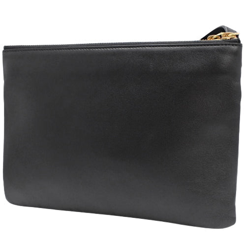 Trio Large Leather Pouch, Black, Old Logo, Shoulder Bag, Crossbody Bag