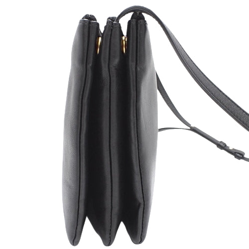 Trio Large Leather Pouch, Black, Old Logo, Shoulder Bag, Crossbody Bag
