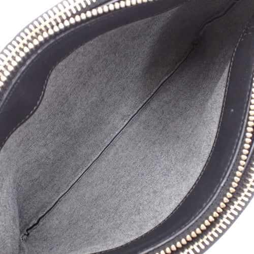 Trio Large Leather Pouch, Black, Old Logo, Shoulder Bag, Crossbody Bag