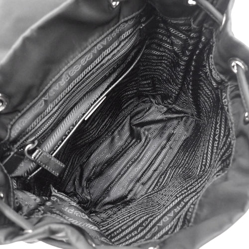 Small Re-Nylon Shoulder Backpack, Nylon, NERO, 1BZ677