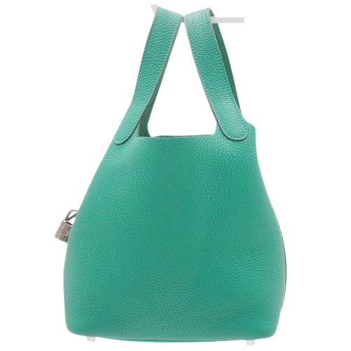 Picotin Lock PM, Torayonne Clemence leather, palladium hardware, Vert Veronese (green), silver hardware, Y hallmark.